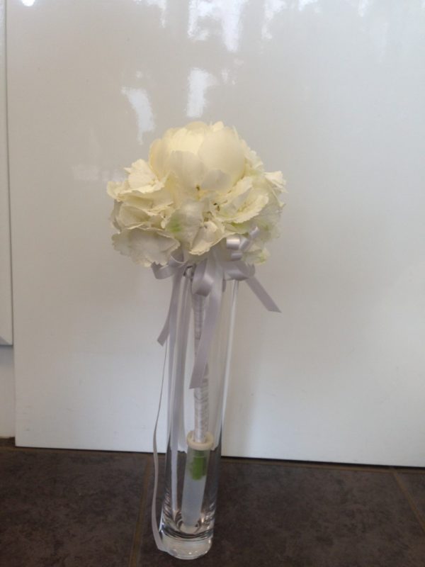Hydrangea and Peonies flower Girl Wand